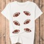 White Sequined Rugby Graphic Cotton T Shirt