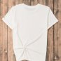 White Sequined Rugby Graphic Cotton T Shirt