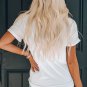 White American Flag Sequin Pocket Patched T Shirt