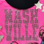 Rose Red NASHVILLE Rhinestone Crew Neck Graphic Tee