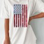 White Sequined American Flag Crewneck Oversized Tee