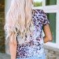 Pink Cowgirls Boots Leopard Bleached Crew Neck T Shirt