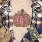 Khaki Cheetah Pumpkin Print Round Neck T Shirt