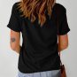 Black Sequin Bow Ribbon Graphic T Shirt