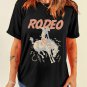 Black RODEO Cowboy Graphic Crewneck T Shirt