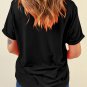 Black Country Music Crazy Print Crew Neck T Shirt