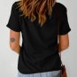 Black Western Pattern Print Slim Fit Crew Neck T Shirt