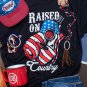 Black Raised On Country USA Flag Guitar Graphic Tee