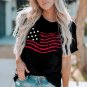 Black American Flag Graphic Crew Neck T Shirt
