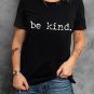 Black be kind Letter Print Round Neck Casual T Shirt