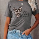 Gray Leopard Heart Be Kind Graphic Tee