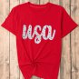 Red Starry usa Graphic Crewneck T Shirt