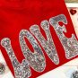 Red Sequined LOVE Letter Valentines T Shirt