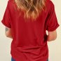 Red Sequined LOVE Letter Valentines T Shirt