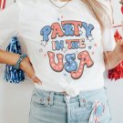 White PARTY IN THE USA Flag Fashion Graphic Tee