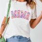 White MAMA Leopard Embroidered Crew Neck Graphic Tee