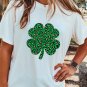 White Leopard Four Leaf Clover Graphic Tee