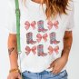 White Bowknot and Cowgirl Boots Graphic Tee