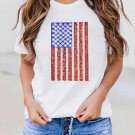 White Shimmery Flag Graphic Tee