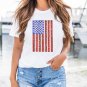 White Shimmery Flag Graphic Tee