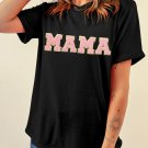 Black MAMA Chenille Graphic Tee