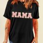 Black MAMA Chenille Graphic Tee