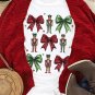 White Bowknot Nutcracker Printed Crewneck Christmas T Shirt