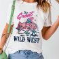 White The Great WILD WEST Rodeo Graphic Crew Neck T Shirt