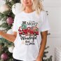White Christmas Pattern Slogan Print Crew Neck T Shirt