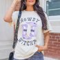 White HOWDY WITCHES Halloween Boots Crewneck T Shirt