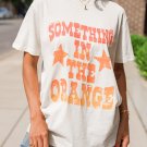 White SOMETHING IN THE ORANGE Graphic Crew Neck T Shirt