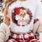 White Believe Christmas Father Graphic Crewneck T Shirt