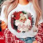 White Believe Christmas Father Graphic Crewneck T Shirt