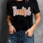 White Thankful Cow Print Crew Neck T Shirt