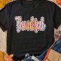 White Thankful Cow Print Crew Neck T Shirt