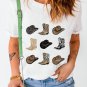 White Cowboys Boots Western Fashion Print T Shirt