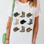 White Cowboys Boots Western Fashion Print T Shirt