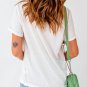 White JUST HERE For THE COWBOY Cuffed Sleeve Crew Neck T Shirt