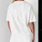 White Thanksgiving Pumpkin Print Loose Crewneck Tunic T Shirt