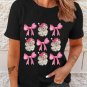 Black Santa Claus Bow Knot Christmas Graphic T Shirt