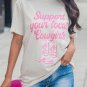 White Support Your Local Cowgirls Boots Print Crewneck Tee