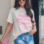 White Support Your Local Cowgirls Boots Print Crewneck Tee