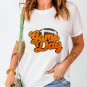 White Chenille Game Day Rugby Football Pattern Crewneck T Shirt
