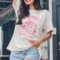 White Western BREAK HORSES Cowboy Graphic Crewneck T Shirt