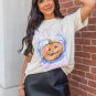 White SPOOKY Pumpkin Print Round Neck Halloween T Shirt