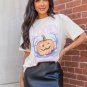 White SPOOKY Pumpkin Print Round Neck Halloween T Shirt