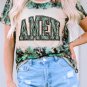 Leopard AMEN Aztec Bleached Print Round Neck T Shirt