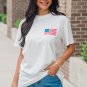 White Back American Flag LIVE FREE Graphic T Shirt