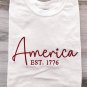 White America EST.1776 Embroidered Graphic Tee