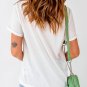 White Colorful Heart Shaped Print Crew Neck T Shirt
